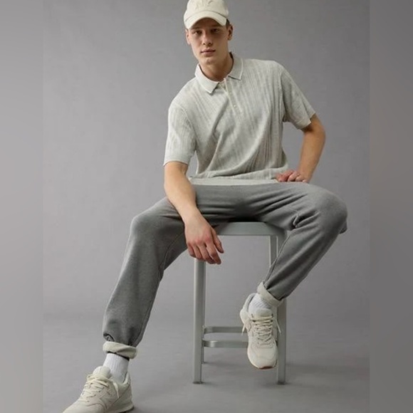 NWT AE Weekend Tipped Sweater Polo Shirt - Picture 5 of 6